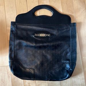 Gucci black Guccissima leather "Punch" tote bag